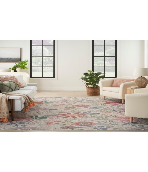 Nourison Nourison Washables Cream Multicolor Rug NWB06 5 ft. 2 in. X 7 ft. Rectangle - Rugs Town Nourison Nourison Washables Cream Multicolor NWB06 5 ft. 2 in. X 7 ft. Rectangle Rug