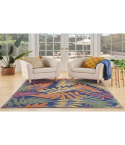 Nourison Aloha Navy Multicolor ALH18 6 ft. X 9 ft. Rectangle Rug