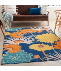 Nourison Allur - Alr06 Navy Multicolor Area Rug 5 ft. 3 X 7 ft. 3 Rectangle