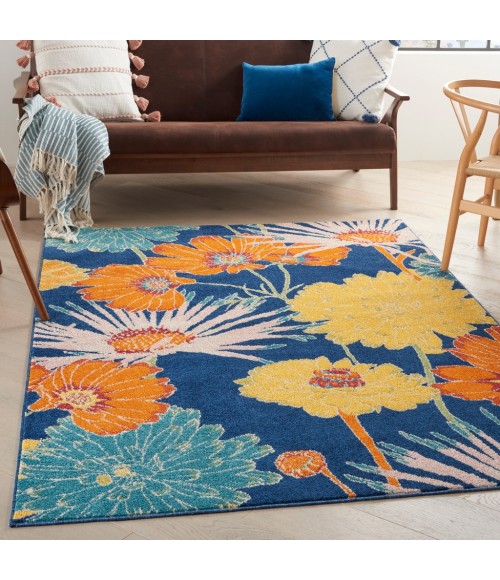 Nourison Allur Area Rug ALR06-Navy Multicolor