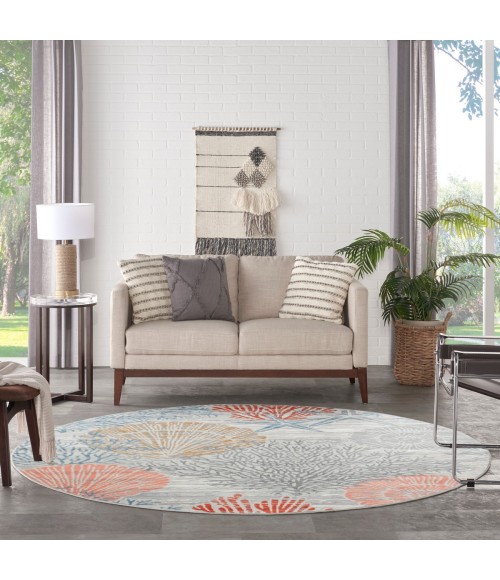 Nourison Seaside Multicolor SDS04 8 ft. X Round Rug