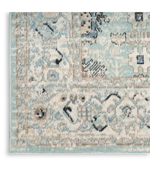 Nourison Home Washable Decor Blue Taupe WSD12 2 ft. X 6 ft. Rectangle Rug