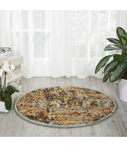 Nourison Delano - Del06 Blue Area Rug 3 ft. 4 X ROUND