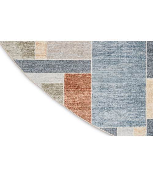 Nourison Astra Machine Washable Multicolor ASW09 4 ft. Round Rug