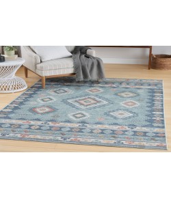 Nourison Washable Decor Light Blue WSD03 6 ft. 7 in. X 9 ft. Rectangle Rug
