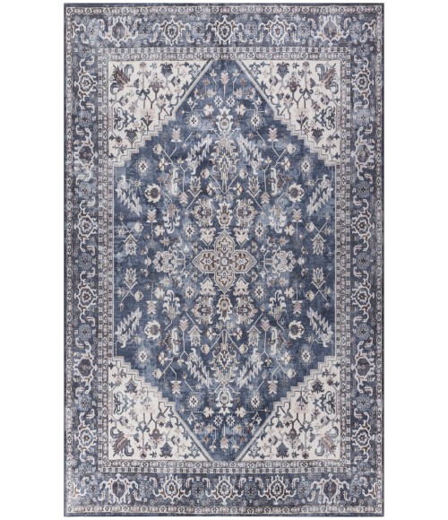 Nicole Curtis Machine Washable Series 1 Navy Ivory SR104 10 ft. X 14 ft. Rectangle Rug