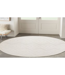 Nourison Versatile Ivory White NRV01 4 ft. Round Rug
