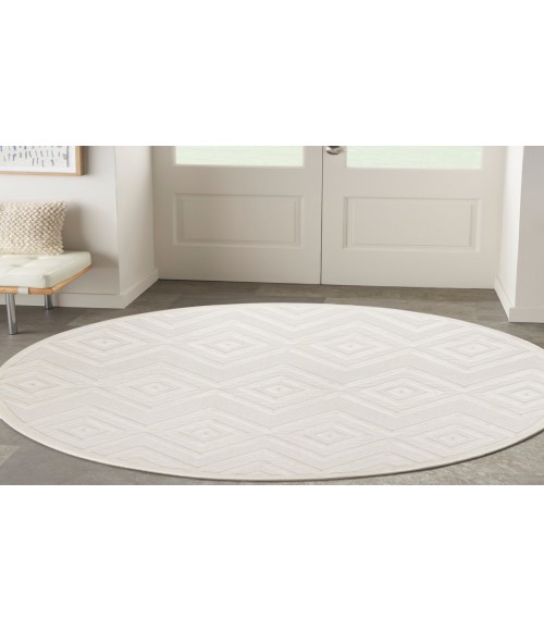 Nourison Versatile Ivory White NRV01 4 ft. Round Rug