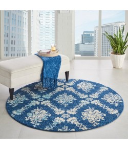 Nourison Tranquil(Traql) - Tra09 Navy Light Blue Area Rug 5 ft. 3 X Round