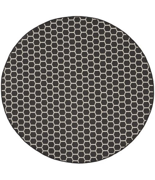 Nourison Twist Reversible Black TWS01 8 ft. X Round Rug