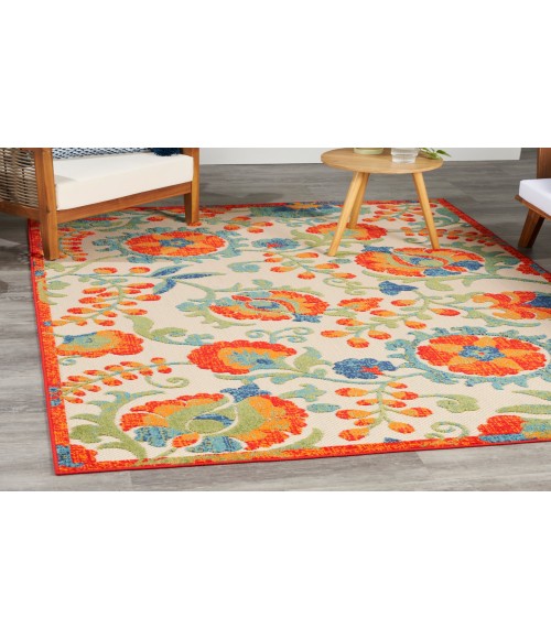 Nourison Aloha Red Multicolor ALH17 3 ft. 6 in. X 5 ft. 6 in. Rectangle Rug