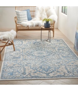 Nourison Elation - Etn10 Ivory Blue Area Rug 5 ft. 3 X 7 ft. 3 Rectangle