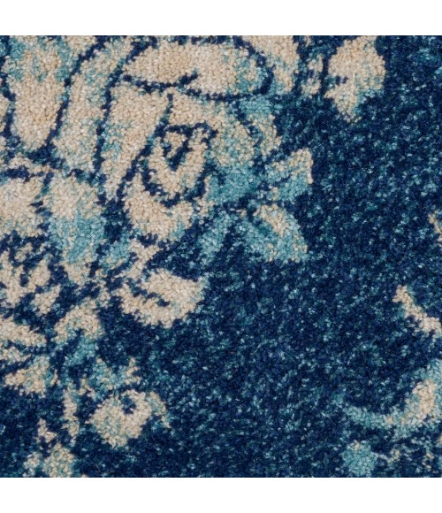 Nourison Tranquil Round Area Rug TRA09-Navy/Light Blue