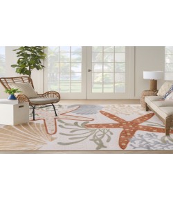 Nourison Aloha Ivory Multicolor ALH24 9 ft. X 12 ft. Rectangle Rug
