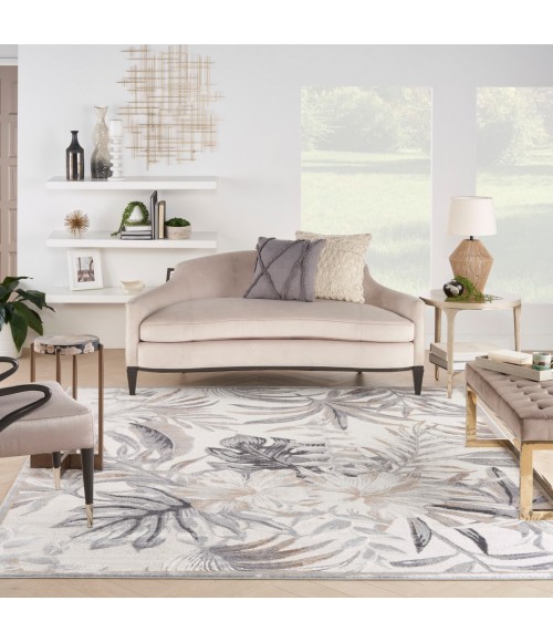 Nourison Pompeii Ivory Grey PMP02 7 ft. 10 in. X 9 ft. 10 in. Rect. Rug