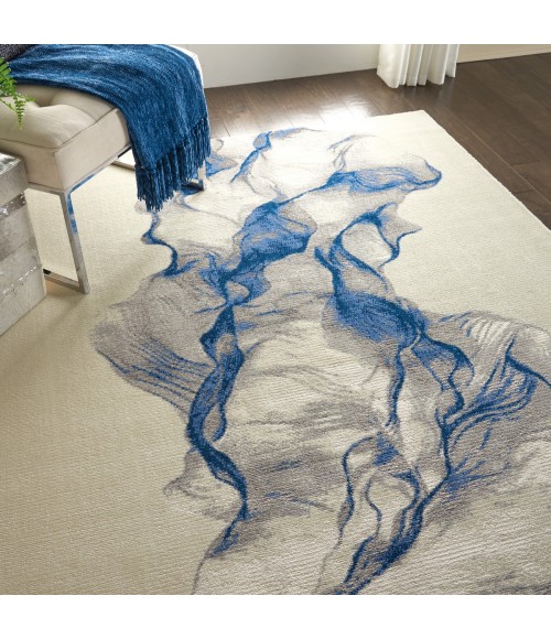 Nourison Twilight Area Rug TWI27 Ivory/Blue 5'6" x 8'