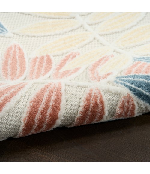 Nourison Aloha Ivory Blue ALH18 5 ft. 3 in. X 7 ft. 5 in. Rect. Rug