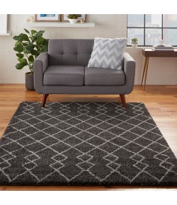 Nourison Geometric Shag Charcoal GOS01 5 ft. 3 in. X 7 ft. 3 in. Rect. Rug