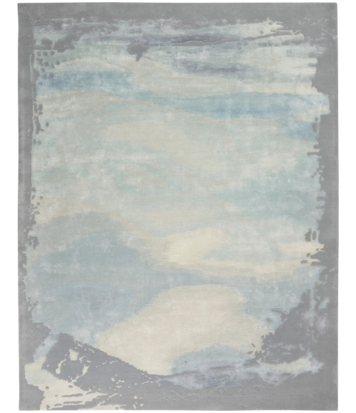 Nourison Prismatic Area Rug PRS19 Seafoam/Silver 8'6" x 11'6"