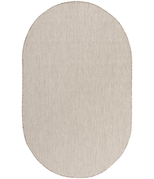 Nourison Courtyard Ivory Silver COU01 3 ft. X 5 ft. Oval Rug