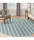 Nourison Positano Aqua Ivory POS03 8 ft. X Round Rug