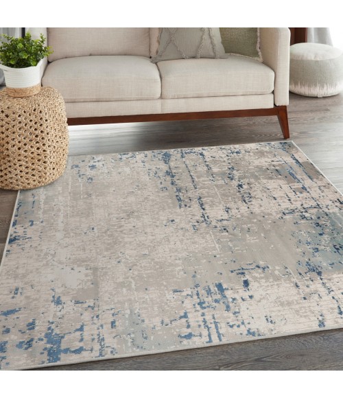 Nourison Concerto Ivory Grey Blue CNC01 5 ft. X Square Rug