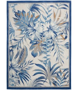 Nourison Pompeii Ivory Blue PMP02 5 ft. 3 in. X 7 ft. 3 in. Rect. Rug