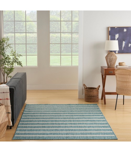 Nourison Positano Aqua Ivory POS03 6 ft. X 9 ft. Rect. Rug