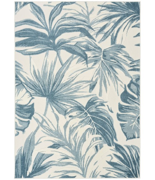 Nourison Aloha Ivory Blue ALH43 5 ft. 3 in. X 7 ft. 5 in. Rect. Rug