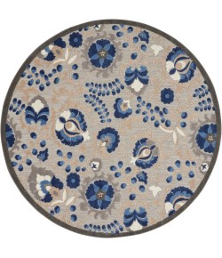 Nourison Aloha - Alh17 Natural Blue Area Rug 5 ft. 3 X Round