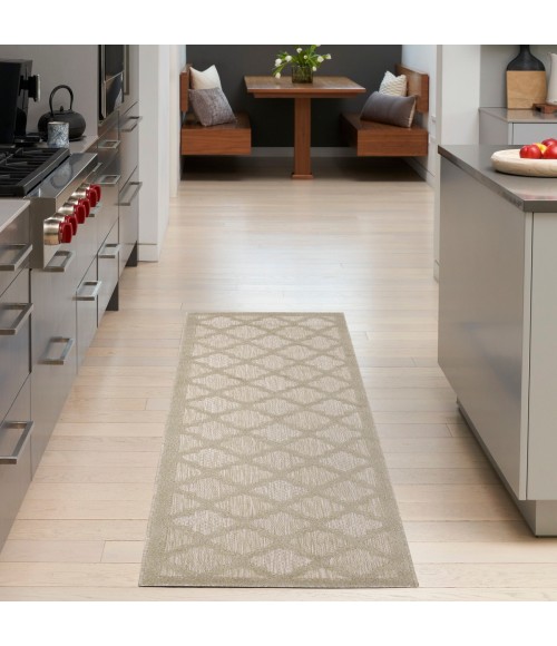 Nourison Easy Care Cream NES01 2 ft. 2 in. X 14 Rect. Rug