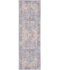 Nicole Curtis Machine Washable Series 1 Area Rug SR104 Blue/Multi 7' Runner