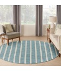 Nourison Positano Aqua Ivory POS03 6 ft. X Round Rug