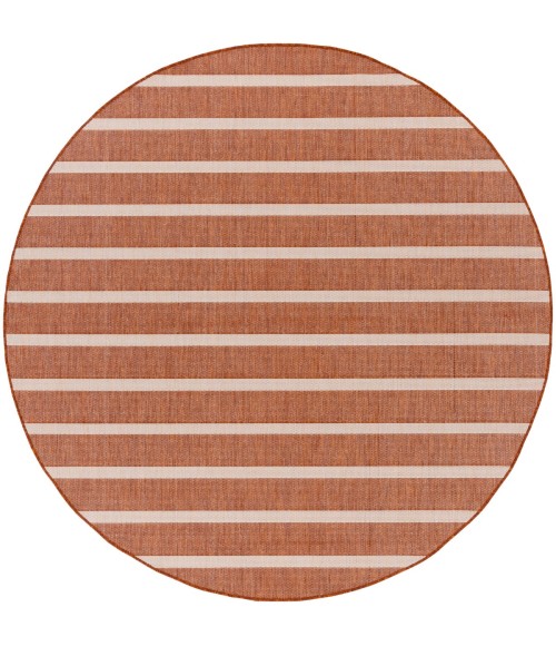 Nourison Positano Terracotta Ivory POS03 8 ft. X Round Rug