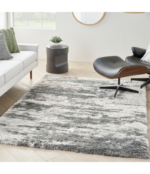 Nourison Luxurious Shag Charcoal Ivory Rug LXR02 4 ft. X 6 ft. Rect. - Rugs Town Nourison Luxurious Shag Charcoal Ivory LXR02 4 ft. X 6 ft. Rect. Rug