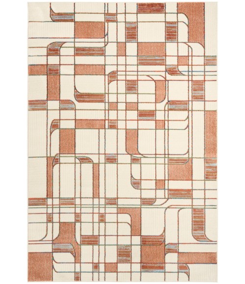 Nourison Nordic Ivory Rust NRC17 4 ft. X 6 ft. Rect. Rug