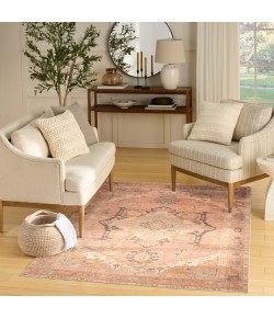Nourison Vintage Washables Coral Multicolor VWS11 5 ft. 3 in. X 7 ft. 3 in. Rect. Rug