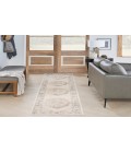 Nourison Astra Machine Washable Ivory Blue ASW13 2 ft. 2 in. X 10 ft. Rectangle Rug