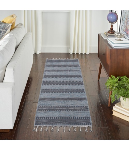 Nourison Asilah Area Rug ASI02 Light/Blue/Charcoal 2'2" x 8'2"