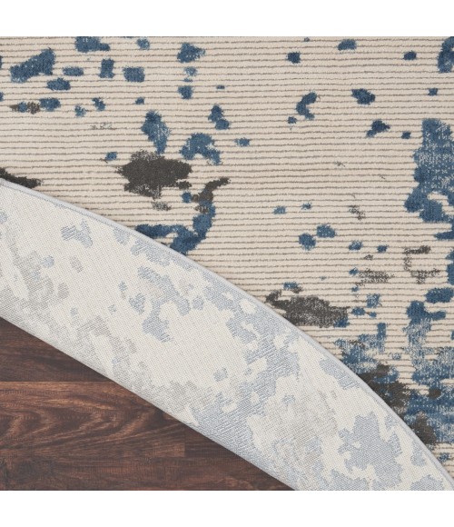 Nourison Rustic Textures Area Rug RUS08 Grey/Blue 5'3" Round