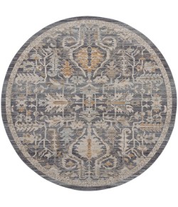 Nourison Nyle Navy Multicolor NYE02 7’10” X Round Rug