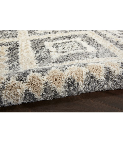 Nourison Scandinavian Shag Grey/Ivory SCN02 5 ft. 3 in. X 7 ft. 9 in. Rect. Rug