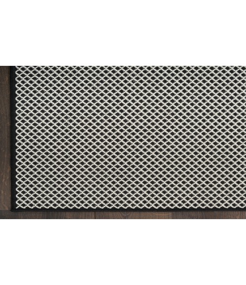 Nourison Courtyard Black White COU01 5 ft. X 7 ft. Rectangle Rug