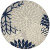 Nourison Aloha - Alh05 Ivory Navy Area Rug 5 ft. 3 X Round