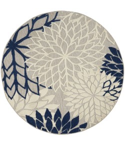 Nourison Aloha - Alh05 Ivory Navy Area Rug 5 ft. 3 X Round