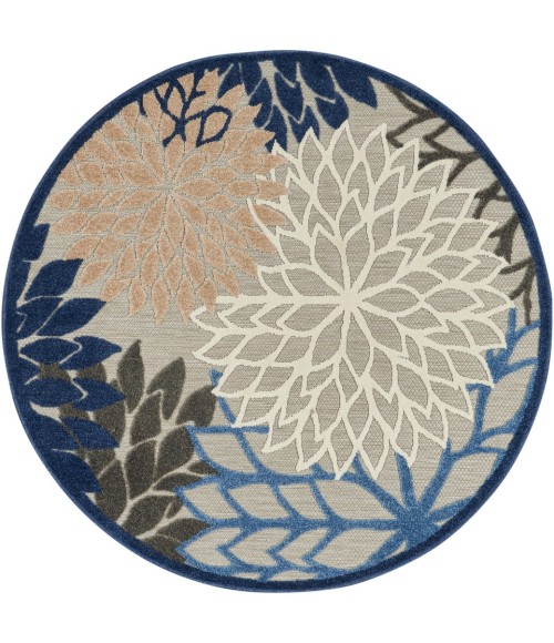 Nourison Aloha Round Area Rug ALH05-Blue/Multicolor