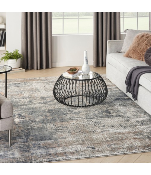 Nourison Quarry Blue Beige QUA02 8 ft. X 10 ft. Rect. Rug