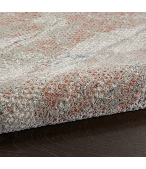 Nourison Rustic Textures Area Rug RUS15-Light Grey/Rust