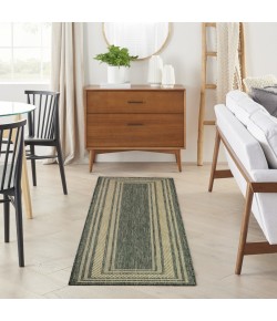 Nourison Horizon Indoor/Outdoor Green HOZ03 2 ft. 2 in. X 8 ft. Rect. Rug