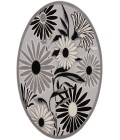 Nourison Aloha Black White ALH33 5 ft. 3 in. Round Rug